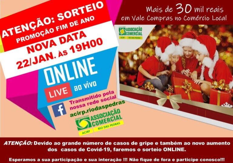 Sorteio da Promoção de fim de ano será no próximo sábado (22)